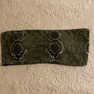 Green snakeskin bikini top
